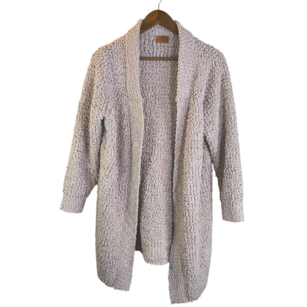 POL Popcorn Cardigan Womens Open Front Cozy Boucle Sweater Boho Neutral Boutique